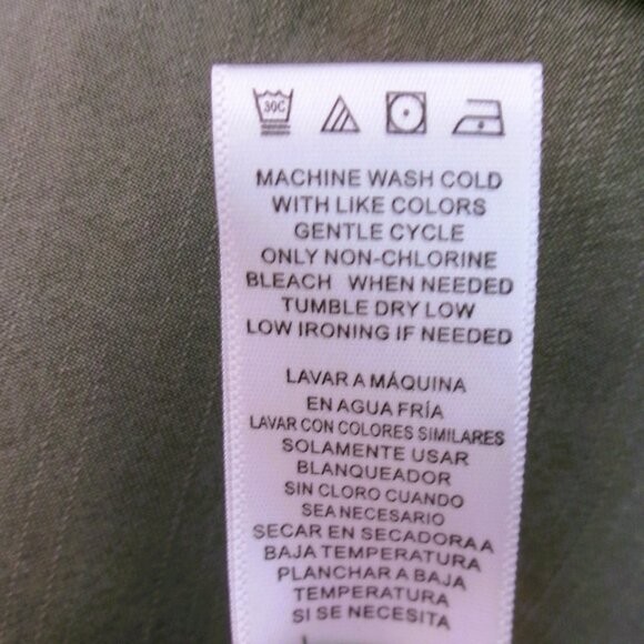 Olive Army Green Boho Embroidered Lightweight Jacket Zip Front Pockets M Love 8 - Picture 11 of 11